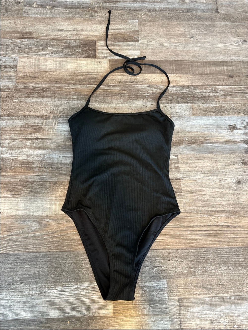 Women’s SHEIN Black Halter One-Piece Swimsuit | Size S